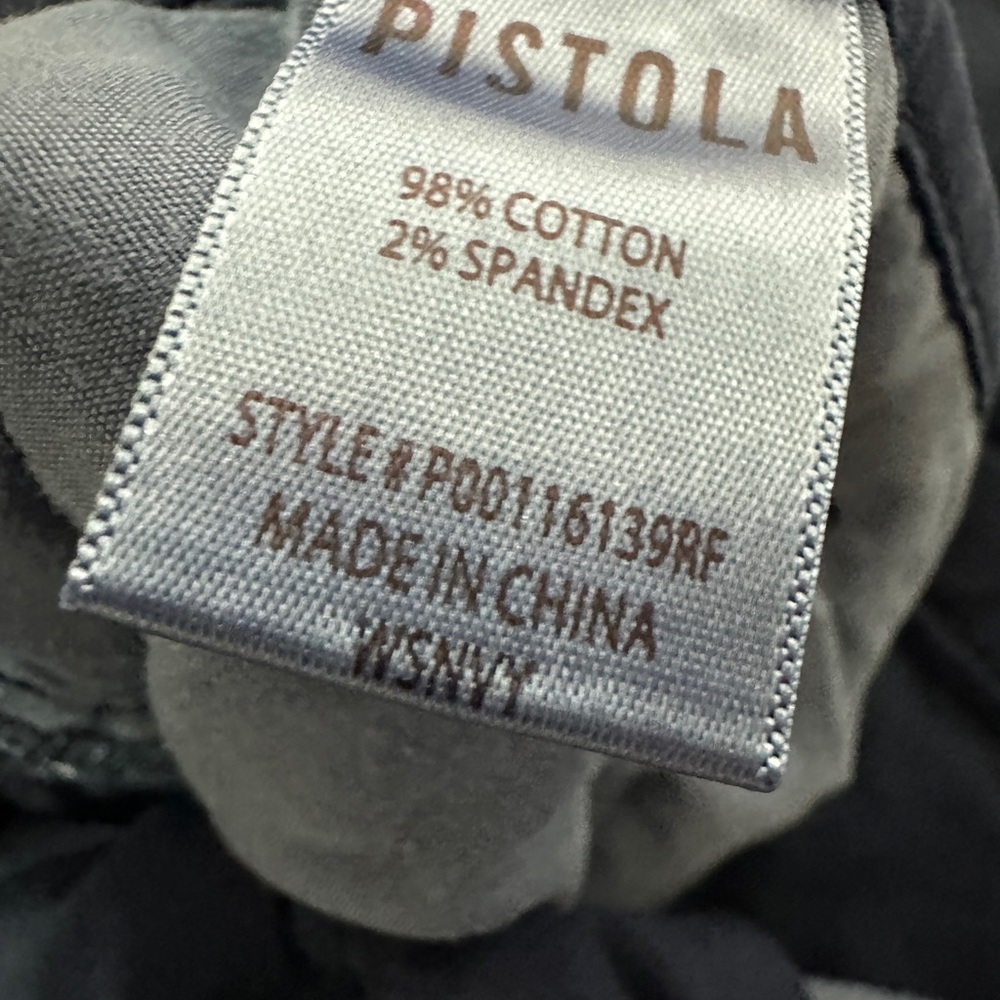 Pistola Estelle Mid Rise Washed Navy Cropped Pleated Trouser Women’s 29 NEW - Picture 9 of 10
